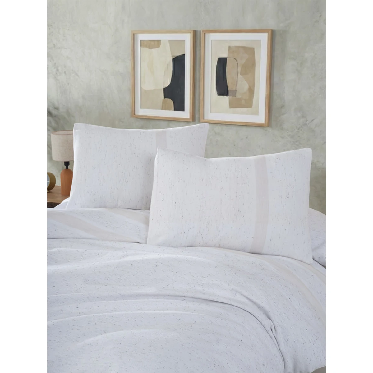 Manamo Todor Duvet Cover With Pillow Case Cotton White  200x220 + 50x70 (2pcs)