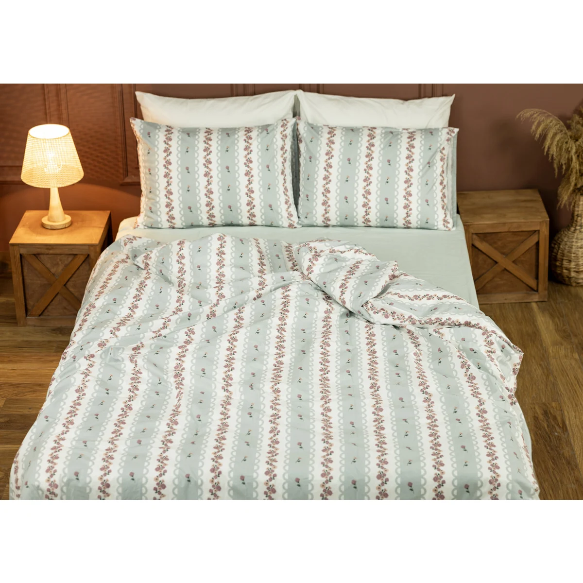 Manamo M&D Flower Line Duvet Cover With Pillow Case Cotton  Double 200x220+50x70 cm(2)