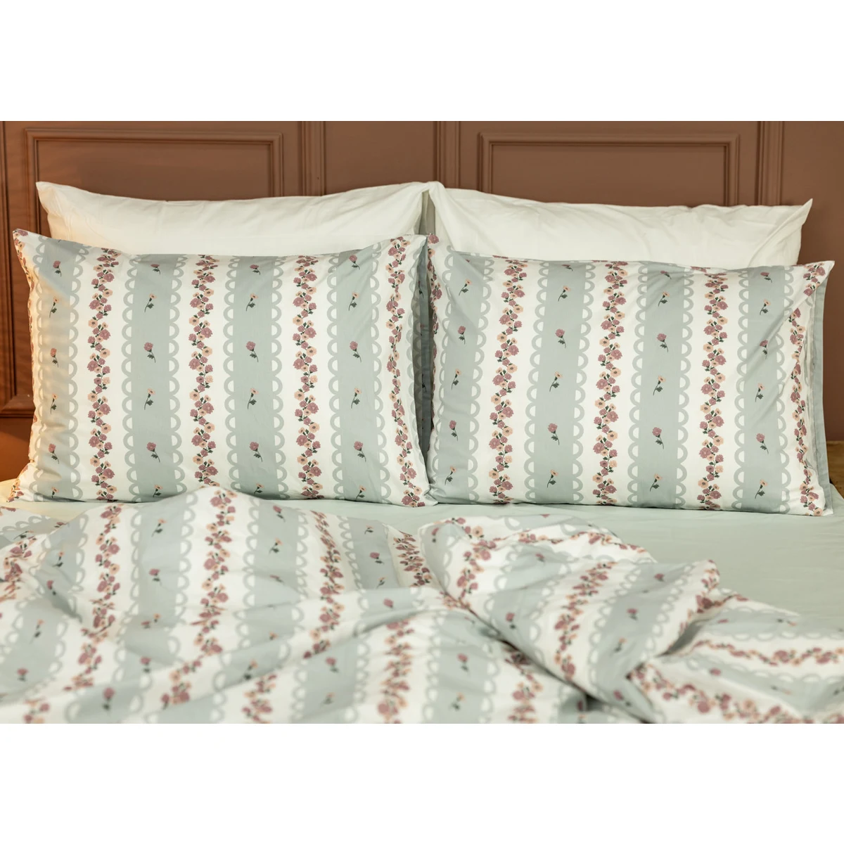 Manamo M&D Flower Line Duvet Cover With Pillow Case Cotton  Double 200x220+50x70 cm(2)
