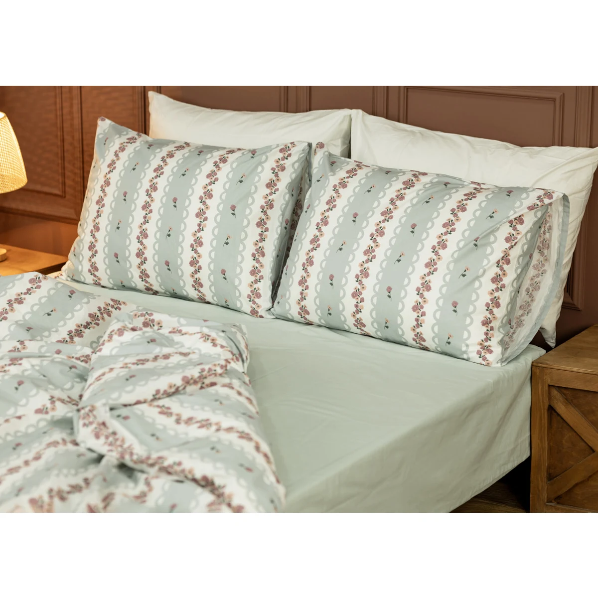 Manamo M&D Flower Line Duvet Cover With Pillow Case Cotton  Double 200x220+50x70 cm(2)