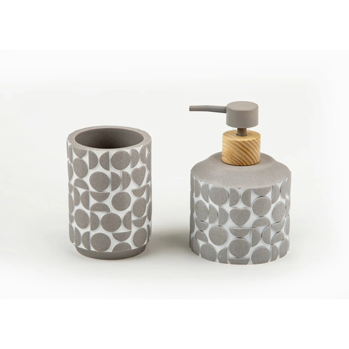 Manamo Linyi Liquid Soap Dispenser  Polyresin Gray  9.6x9.6x13.9 cm