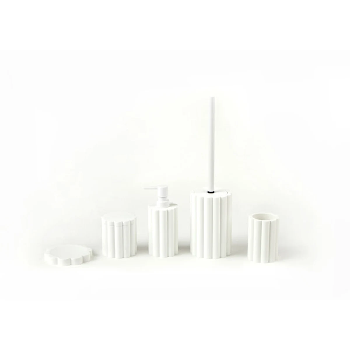Manamo Tria Toilet Brush  Polyresin Ecru  10.5x10.5x15.6 cm