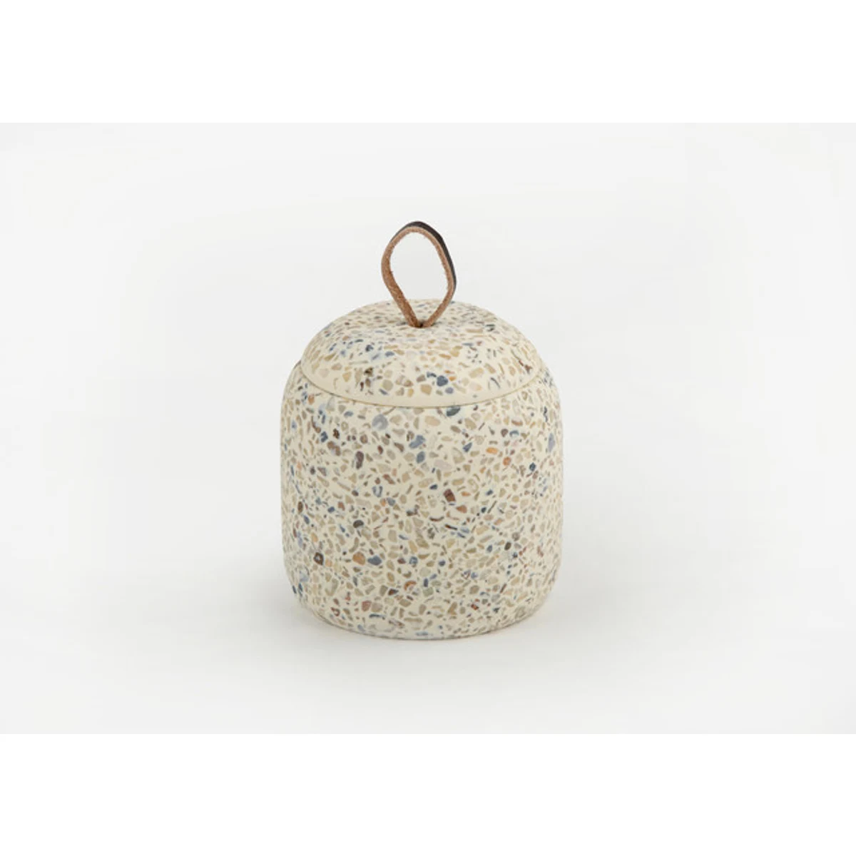 Manamo Karo Cotton Cover Polyresin / Terazzo Ecru  9.8x9.8x10.3 cm