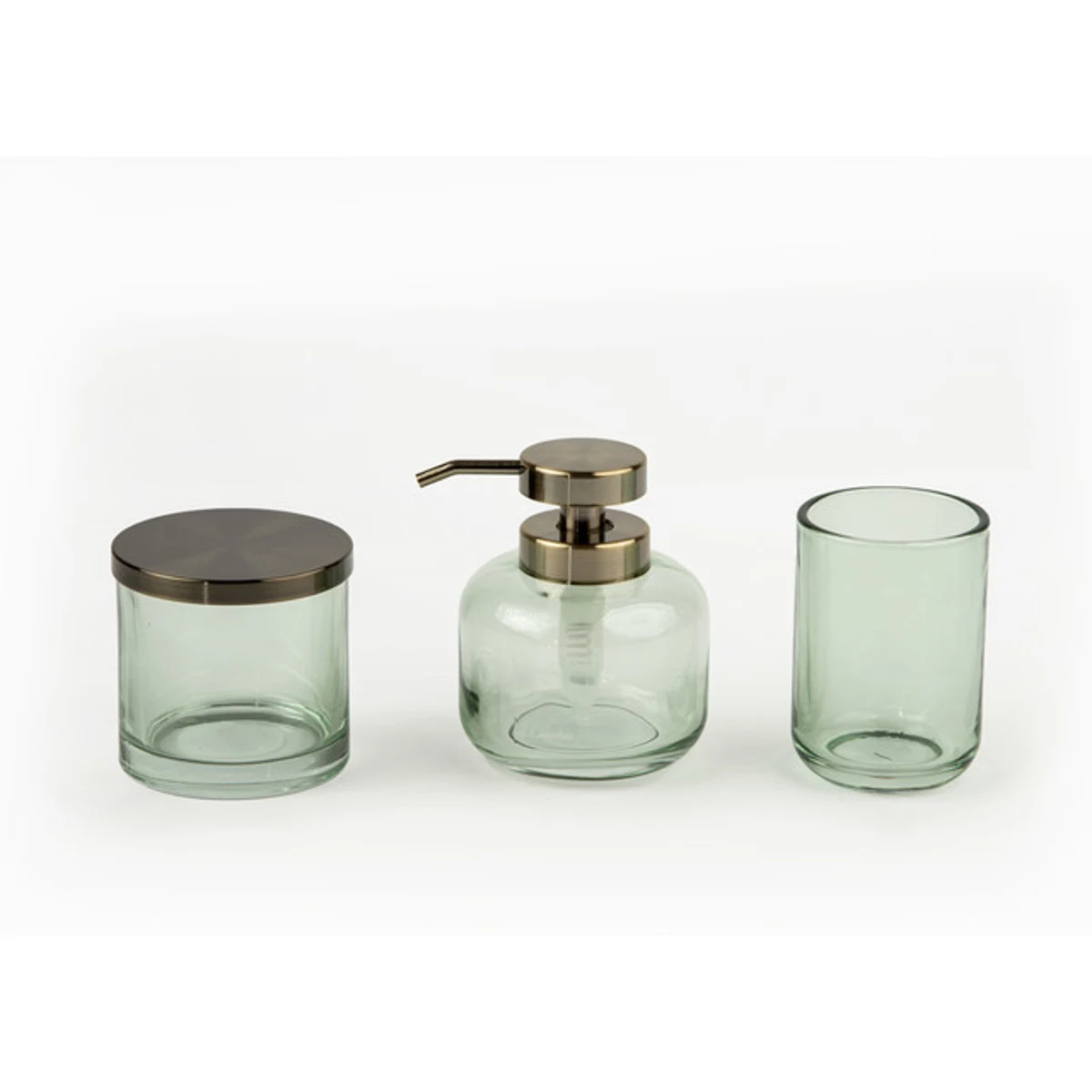 Manamo Sima Liquid Soap Dispenser  Glass Green  10.1x10.1x12.7 cm