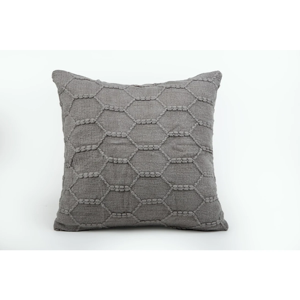 Manamo Honeycomb დეკორატიული ბალიშის პირი აკრილის ნაცრისფერი 45x45 სმ