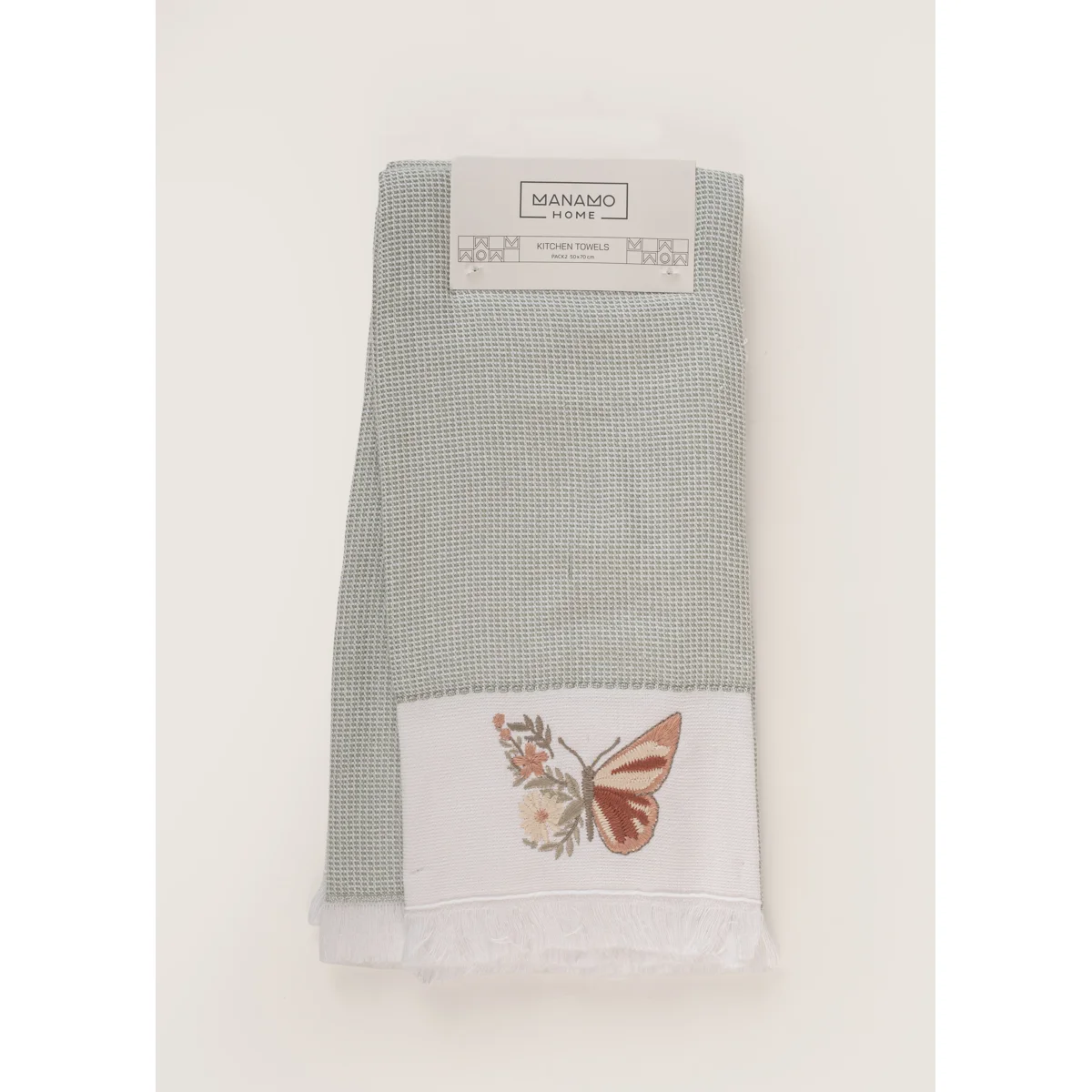 ჩაის ტილო - SOREL EMBROIDERED KITCHEN TOWEL SET OF 2 CAMEO 50X70