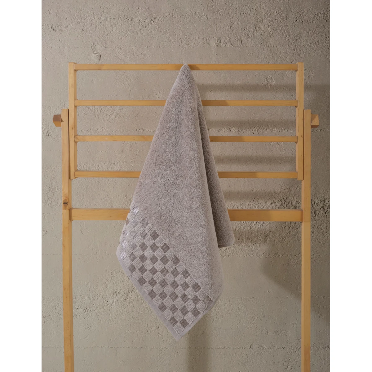 Manamo Checker Microcotton Face Towel Beige 50x85 cm