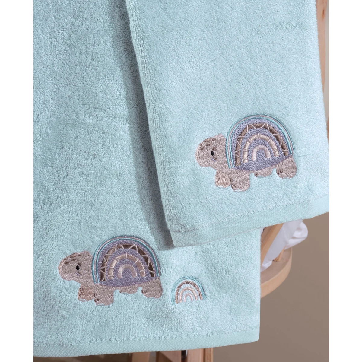 Manamo Baby Bamboo Bath Towel Tiny Turtels Cameo 70X130 cm