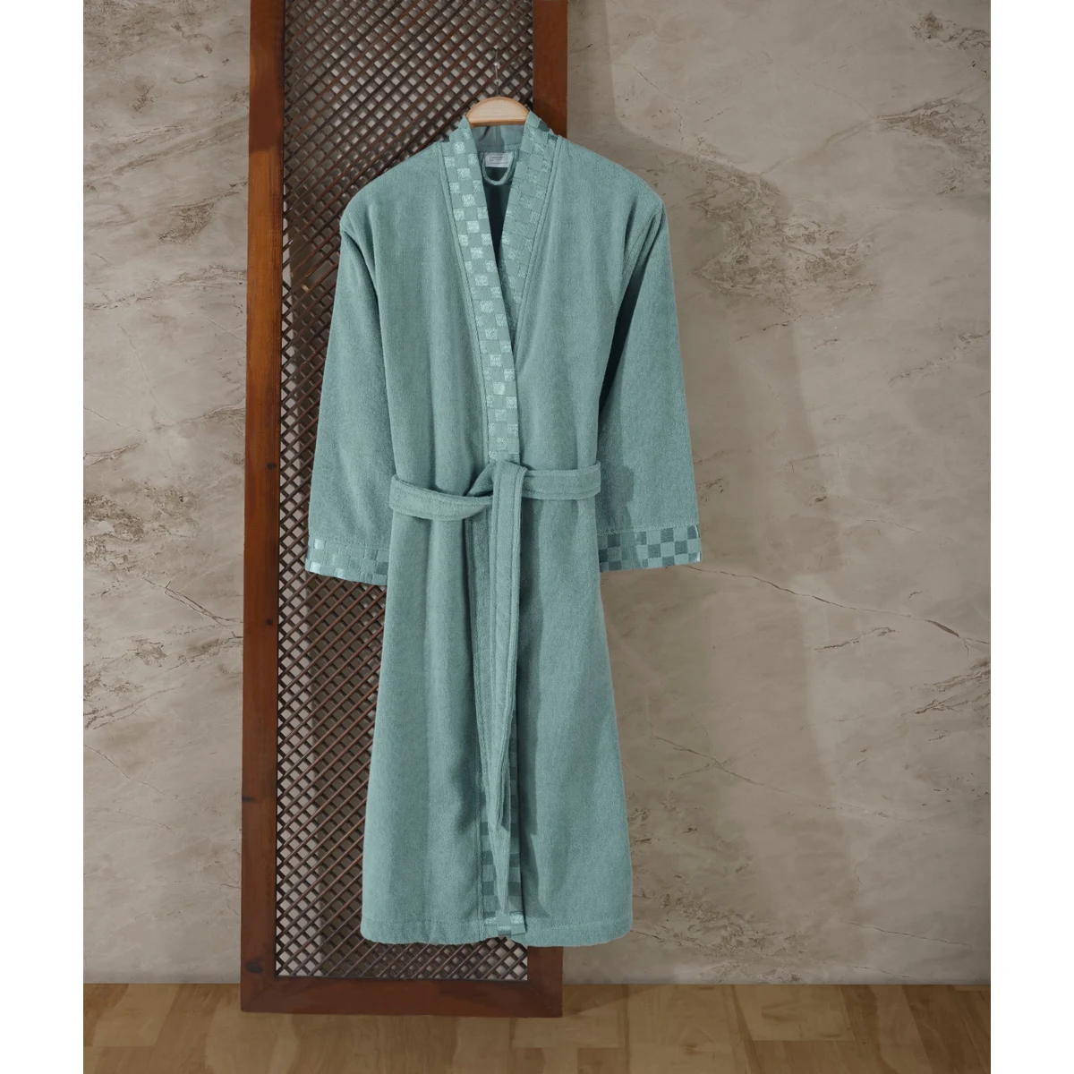 Manamo  Checker  ხალათი მიკროკოტონის ღია მწვანე  L/XL