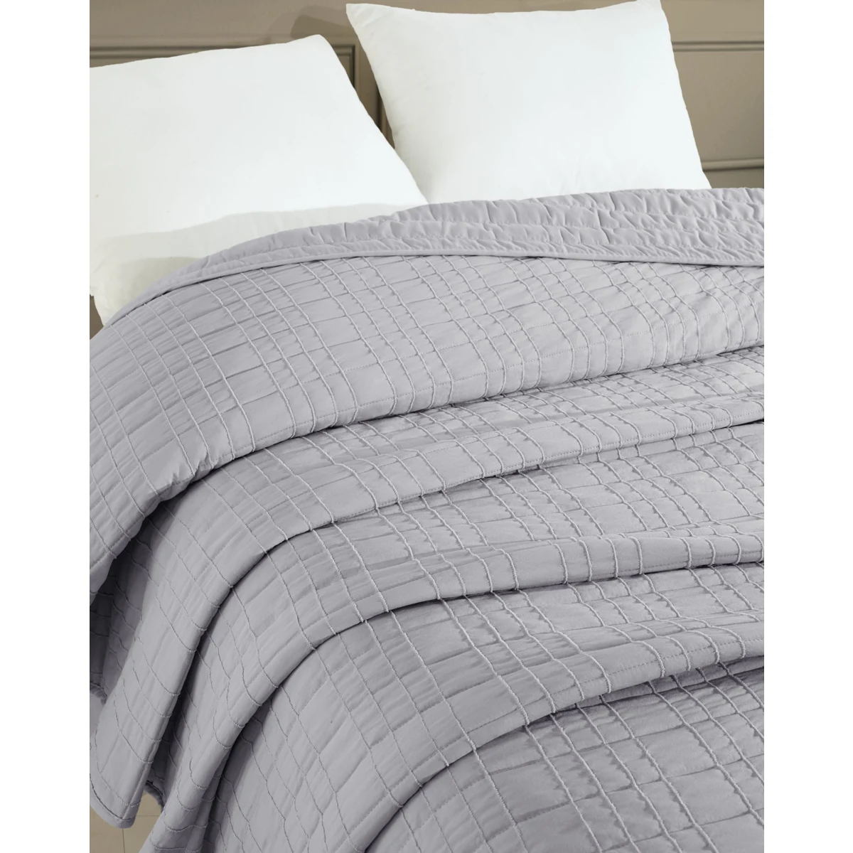 Manamo Lena Bed Spread Microfiber Grey Single Size 160x 230 cm
