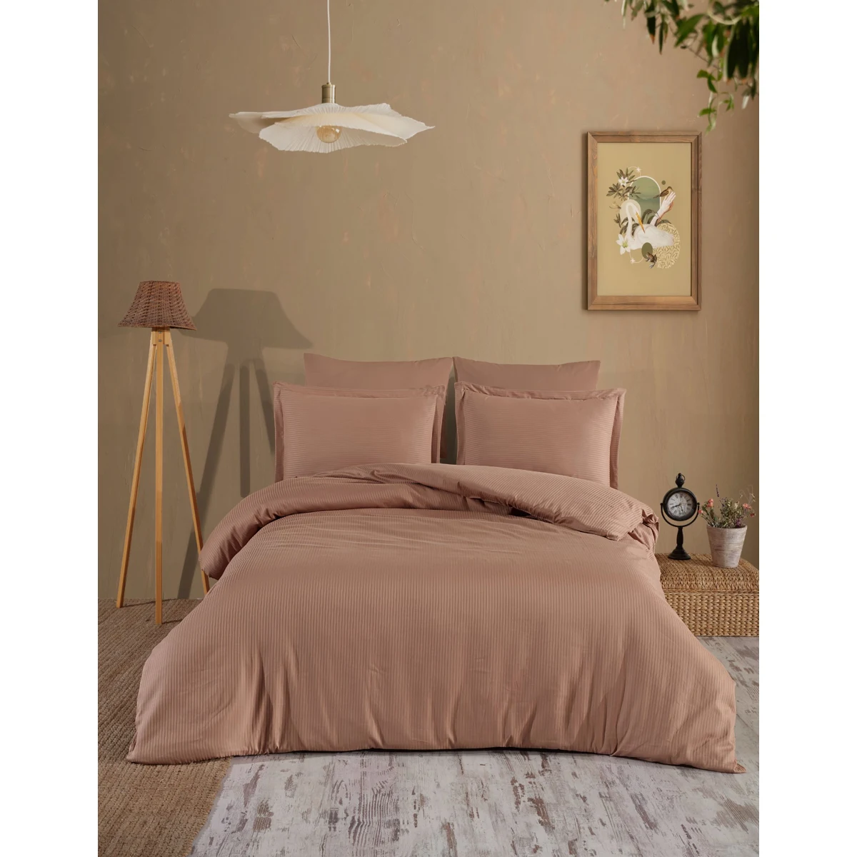 Manamo Prime Stripe Bed Linnen Set  Saten Powder Double200x220+50x70 cm(2)+240x260 cm 