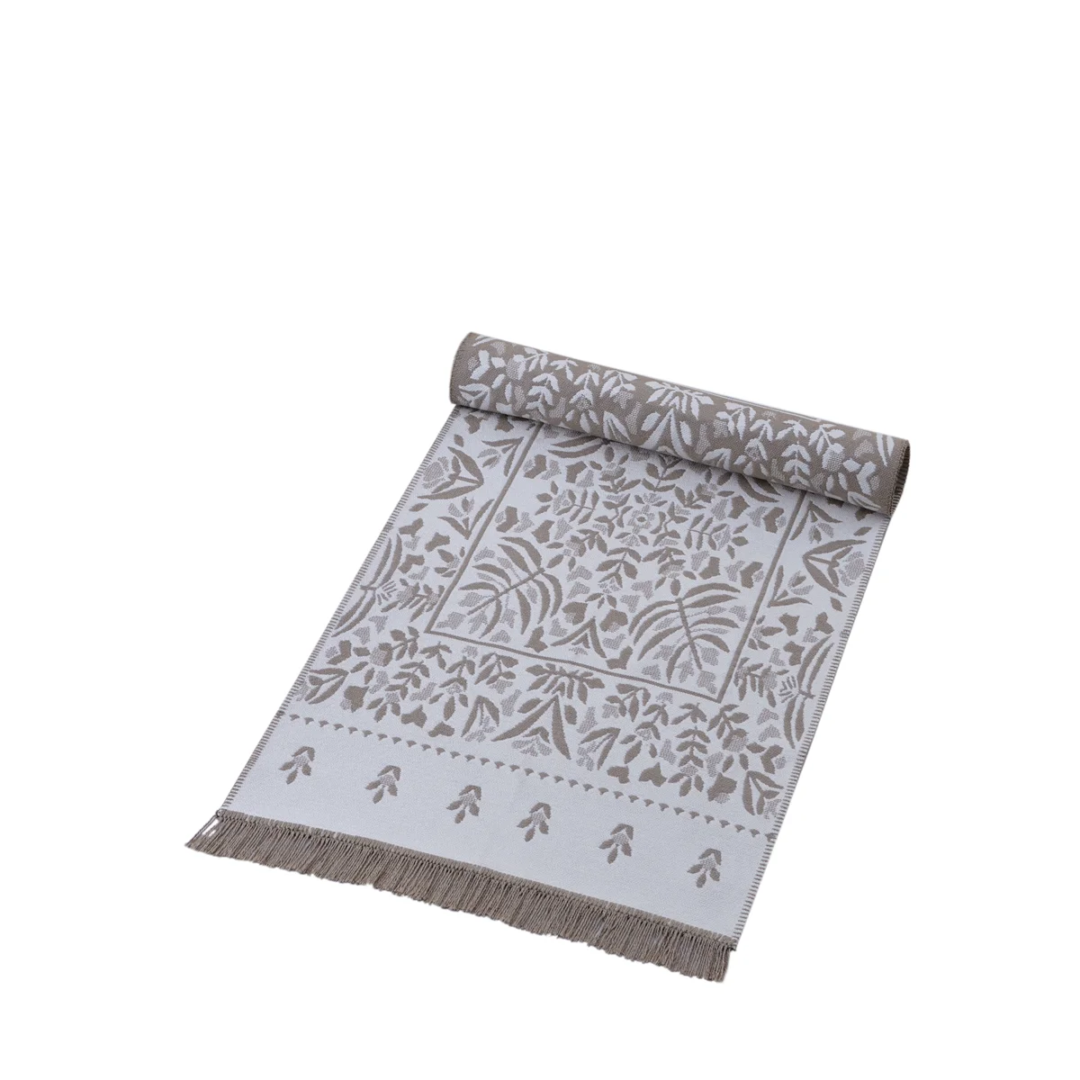 Manamo Leaf Fringed Rug Acrylic Beige 120x180 cm