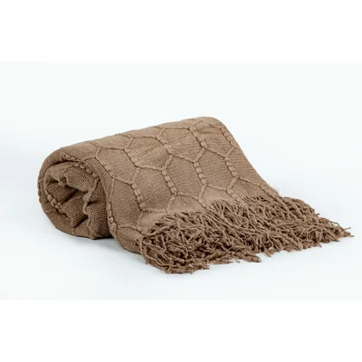 Manamo Honeycomb მოსახური პლედი აკრილის ყავისფერი 130x170 სმ