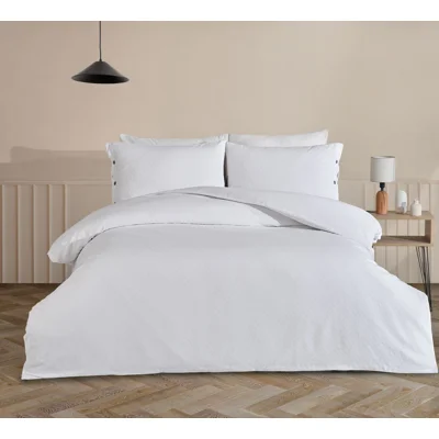 Manamo Nando Duvet Cover With Pillow Case Cotton White  200x220 + 50x70 (2pcs)