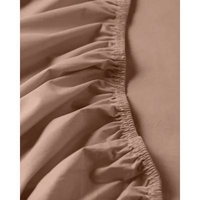 Manamo M&D Fitted Sheet Cotton Double Beige 160x200+30 cm