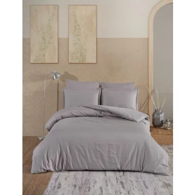 Manamo Prime Stripe Bed Linnen Set Saten Grey Family160x220 (2)+50x70 cm(2)+240x260 cm