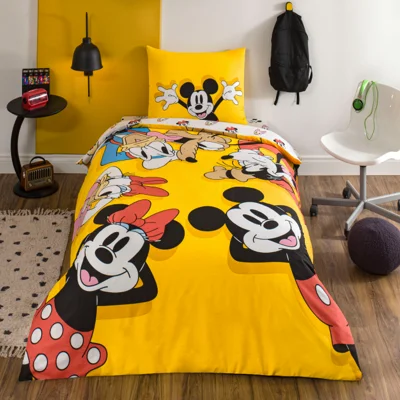 TAC Disney Mickey & Friends ბამბის თეთრეულის ნაკრები ერთ საწოლიანი 160x220+100x200+50x70 (1 ც)