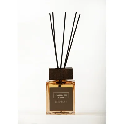Manamo Peony Blanc  Reed Diffuser With Wooden Cap  Amber 200 ml
