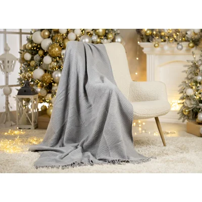 Manamo Tetra Blanket Cotton/Acrylic Gray 220x230 cm