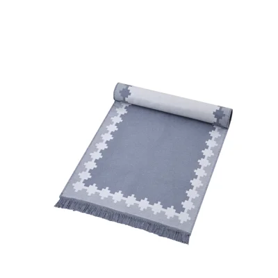 Manamo Cross Fringed Rug Acrylic Grey 120x180 cm