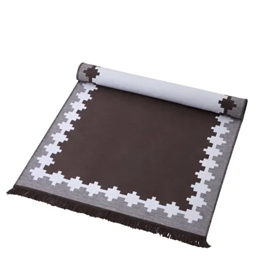 Manamo Cross Fringed Rug Acrylic Brown 120x180 cm