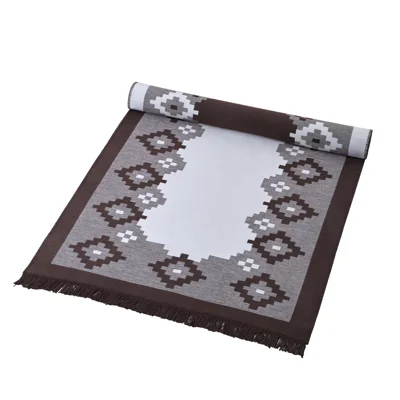 Manamo Square Fringed Rug Acrylic Brown 120x180 cm