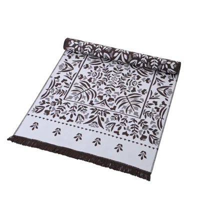 Manamo Leaf Fringed Rug Acrylic Brown 120x180 cm